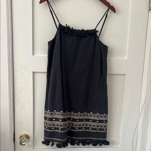 COPY - Elegant Black Mini Dress with Tassel Details